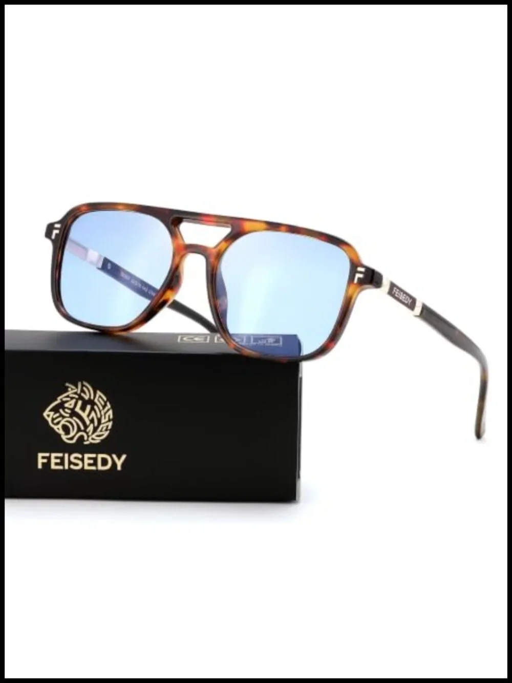Retro Polarized Aviator Square Sunglasses for Women Men UV400 Double Bridge